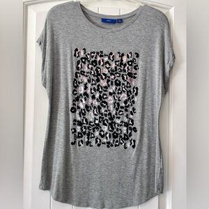 Apt. 9 Gray Leopard Print Top